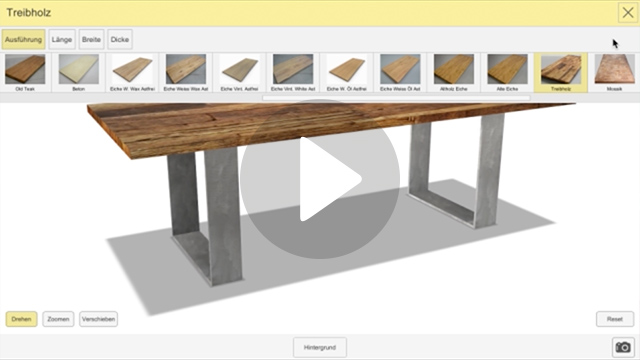 Video Konfiguration Material und Farbe