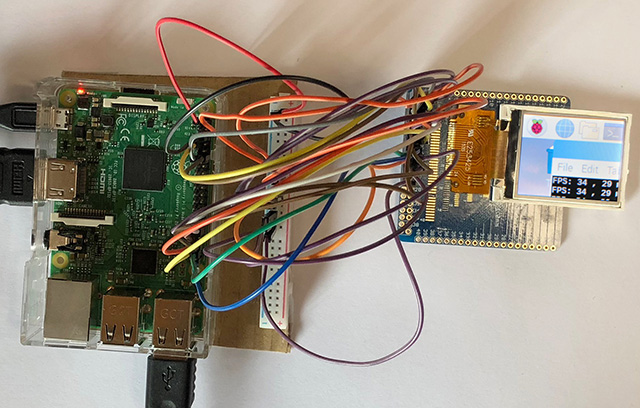 Aufbau Raspberry Pi mit NHD-1.8-128160EF-CTXI#-T