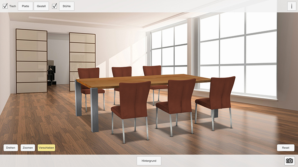 Augmented Reality Darstellung (AR) auf Standbild Augmented Reality Darstellung mit Hintergrundbild