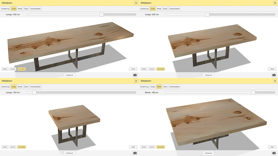 Unverzerrtes Textur-Mapping bei variablen Plattengrößen Unverzerrtes Textur-Mapping auf verschiedenen Plattengrößen