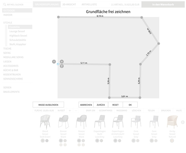 Freies Zeichnen der Grundrissfläche