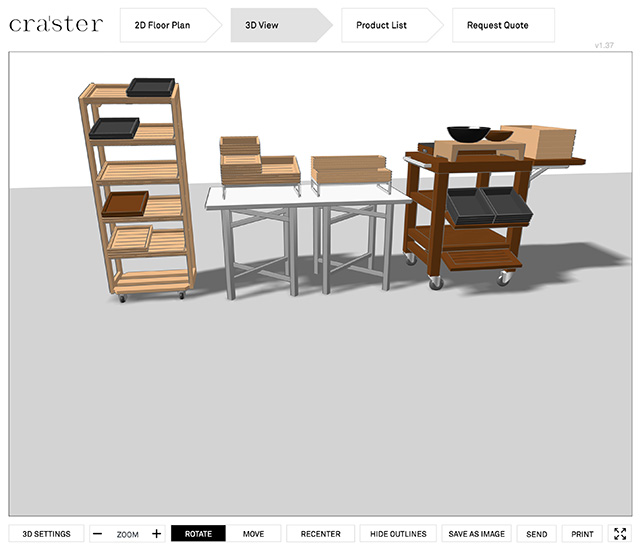 3D-Ansicht der bestückten Träger-Elemente
