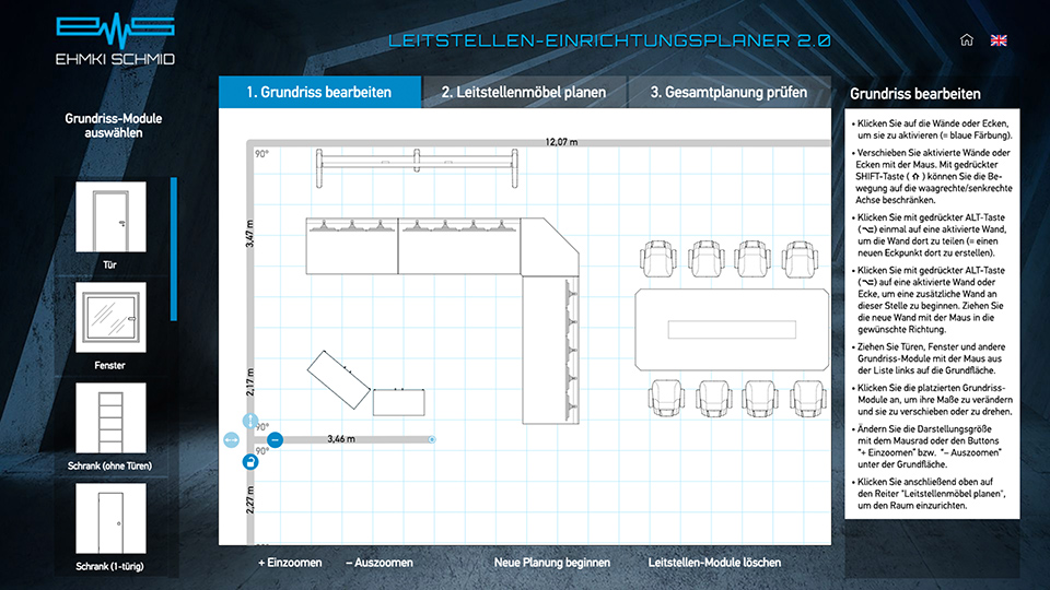 &Auml;ndern einer Wand in der Grundriss-Planung