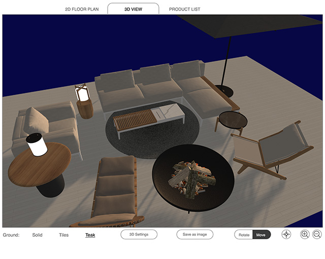 3D-Abendstimmung mit aktivierten Licht-Materialien