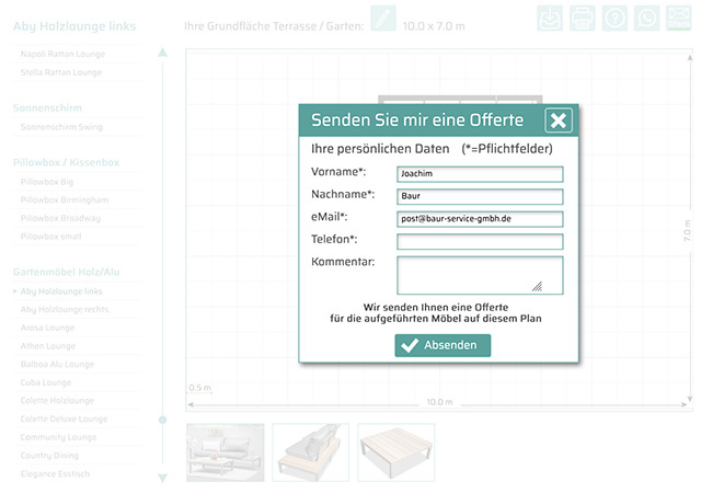 Eingabedialog f&uuml;r Benutzerdaten